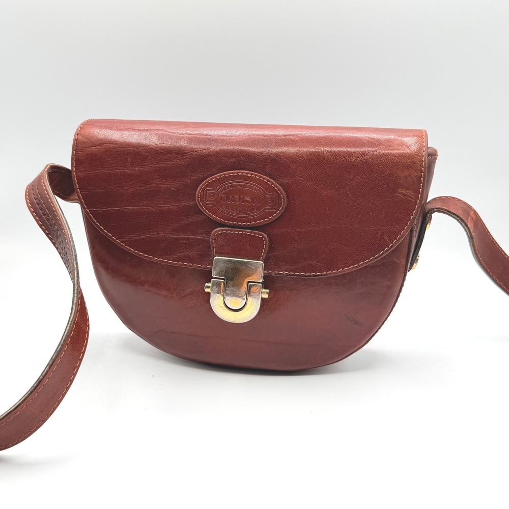 Oroton Crossbody Bag Womens Small Brown Good Leather Vintage Australia Saddle